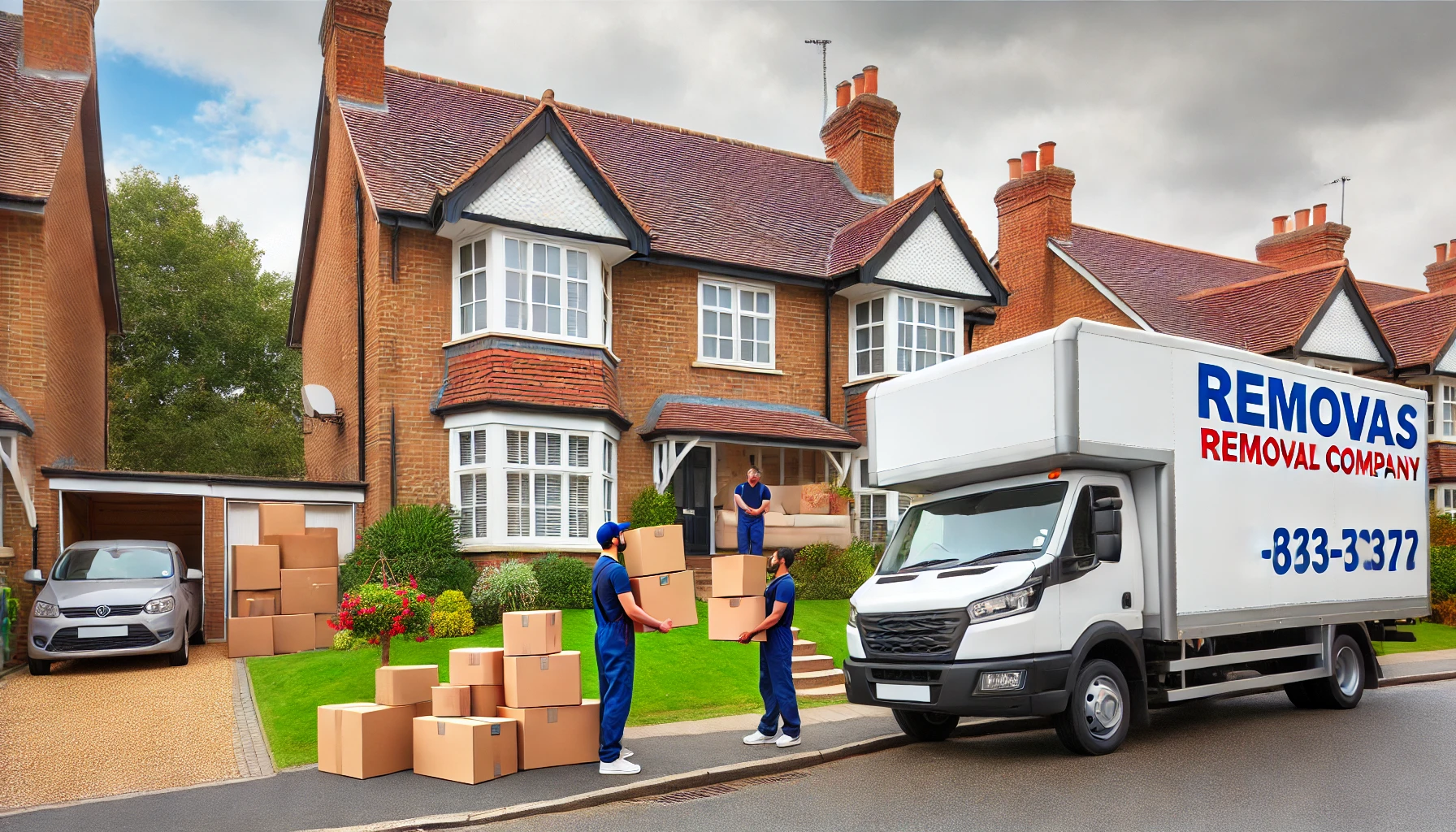 Removal Company Movers Packing Boxes for a UK Move