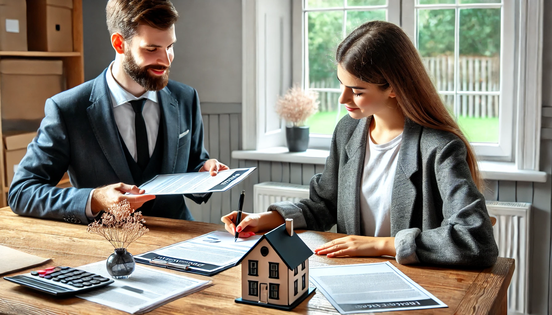 UK homebuyer meeting with a conveyancer to review property documents